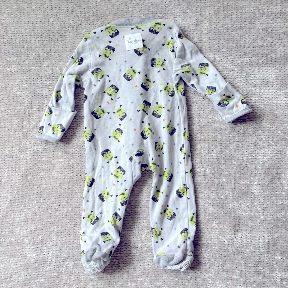 Burt’s‎ Bees Baby Halloween Zip Sleeper Newborn Frankenstein Organic Cotton